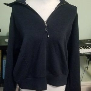 Spanx Air Essentials Half-Zip Navy Top